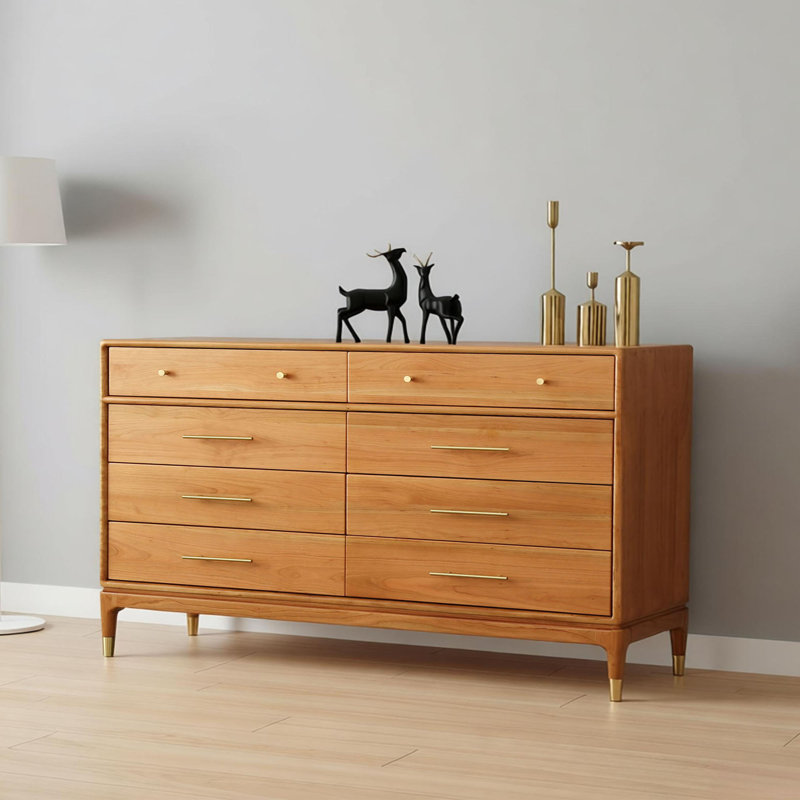 Buffet en bois massif à plusieurs tiroirs, 45.27" H x 70.86" W x 15.74" D