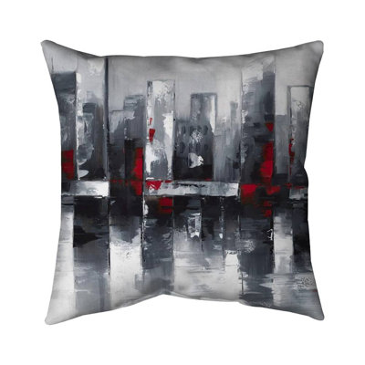 Abstract cityscape - 16"x16" Throw pillow cover - Poly twill - Print on demand