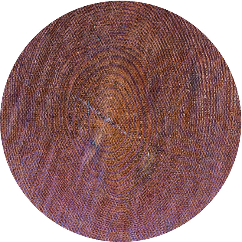 Tapis marron Power Loom, Rond 7 pi