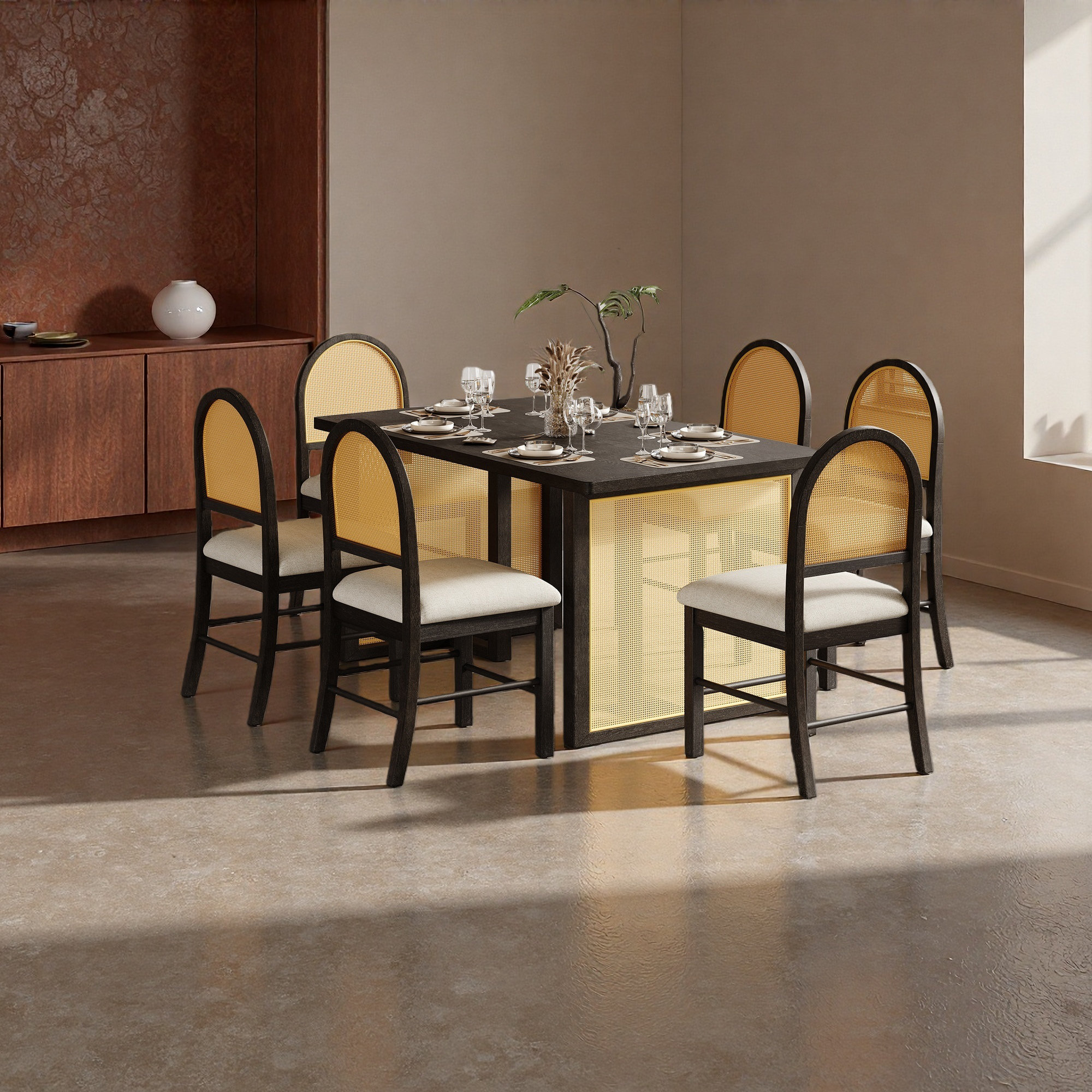 Red Barrel Studio 7-Piece Farmhouse Dining Table Set For 6 - 59.8 ...
