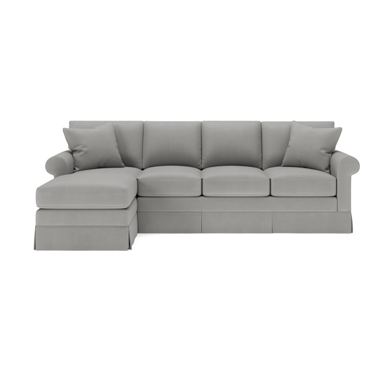 Friedman 2 - Piece Upholstered Sleeper Sectional, Left Hand Facing, Bayou Light Gray Canvas