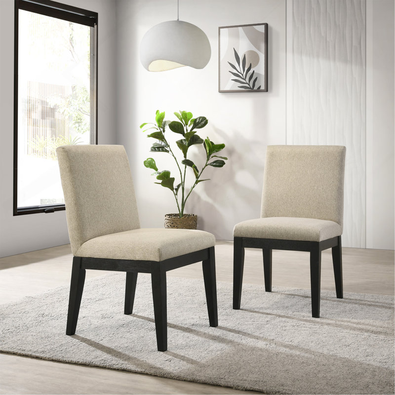 Roundhill Furniture Rocco Contemporary Solid Wood Dining Chairs, Set Of 2