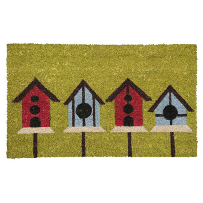 Tapis de porte d’extérieur anti-dérapant 30" x 18" à oiseau house Garnes