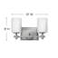 Luminaire pour salle de bain 2 lumières Laurel avec abat-jour cylindrique opale gravé-460964616