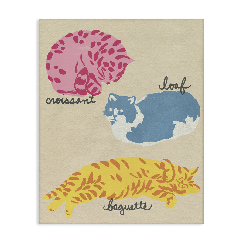 «Funny Relaxing Cat Shapes Canvas», conception par June Erica Vess, H 20 po x l 16 po