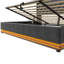 Très grand lit avec 360 DEL innovantes, rangement hydraulique, type C, lin gris, lit rembourré Peaceful Sleep, éclairage à DEL, lin-178627837-178627825