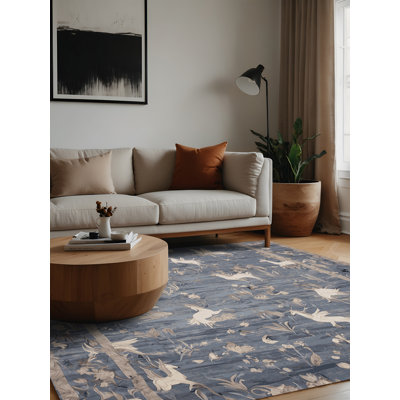Tapis bleu lavable à la machine