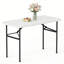 4 pi Table pliante portative en plastique pour patio, 400 lb, table en plastique noir robuste pour le pique-nique intérieur et extérieur