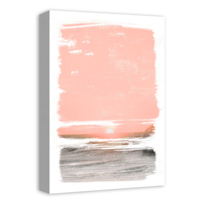 " Coral Abstract Sunset " Painting Print