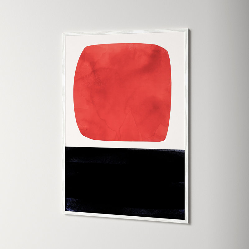 Boxed-Red by Aoibhne Hogan, 41.5" H x 29.5" W x 0.75" D, White Wood Grain Paper