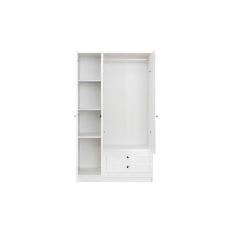 Tektas 3 Door Manufactured Wood Wardrobe, 178cm H x 105cm W x 52cm D