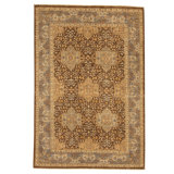 Hand Knotted Wool Area Rug in Brown And Grey