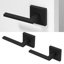 Faux levier de porte simple Quadra à conception dissimulée moderne (pour placard, garde-manger ou couloir) - style minimaliste élégant en noir mat-114645790