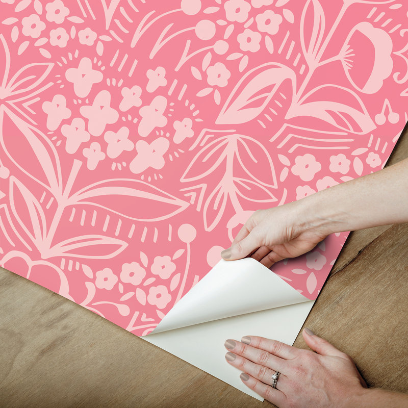 Jeani Peel and Stick Wallpaper, Pink