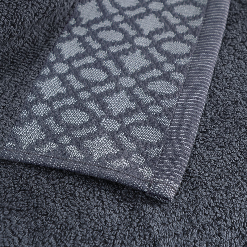 Shalyssa Turkish Cotton Midweight Hand Towel, Dark Gray