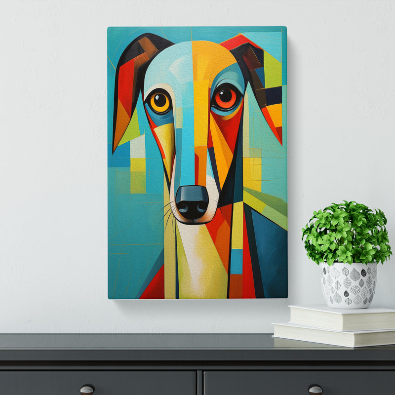 Whippet Constructivism No.2 - No Frame Print, 60cm H x 40cm W x 3cm D