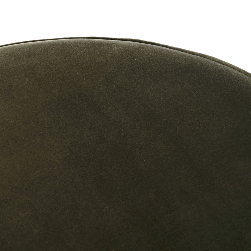 Sinclair Large Round Ottoman, Surrey Olive Cotton Blend