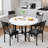 Round Dining Table For 4-6, Wood Circle Kitchen Table And Chairs Set For 4, Kitchen Table Made Of MDF And Metal Frame, Modern Dining Room Table With 4 Faux Leather Chairs,Round Dinner Table For Small Space-623453899