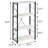 Contemporary Bookcase With Ample Storage In Black+Grey And Metal Frame For Living Room Use