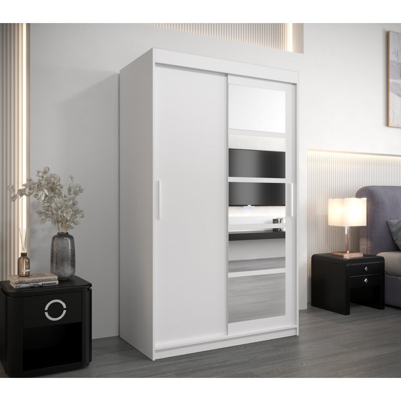 Aaheli 2 Door Manufactured Wood Wardrobe, White Matte