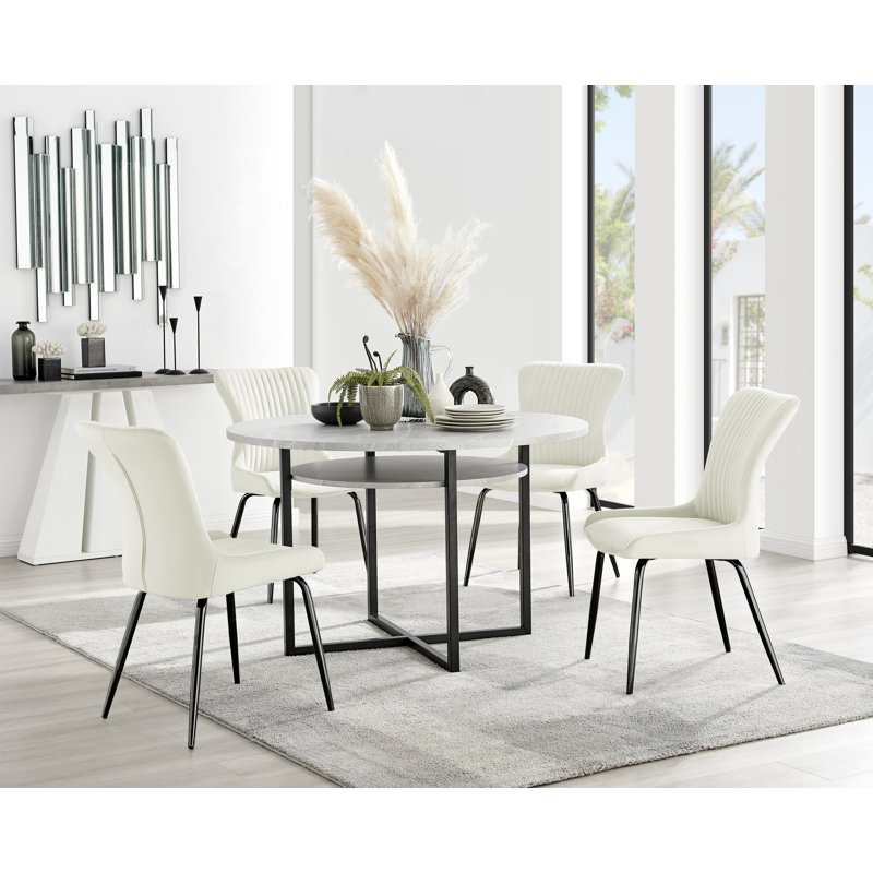 Ensemble repas pour 4 personnes Aashdon, Crème / Noir
