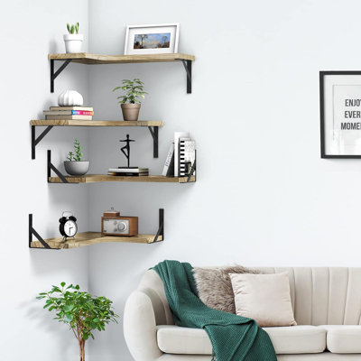 Ensemble de 4 tablettes murales en bois