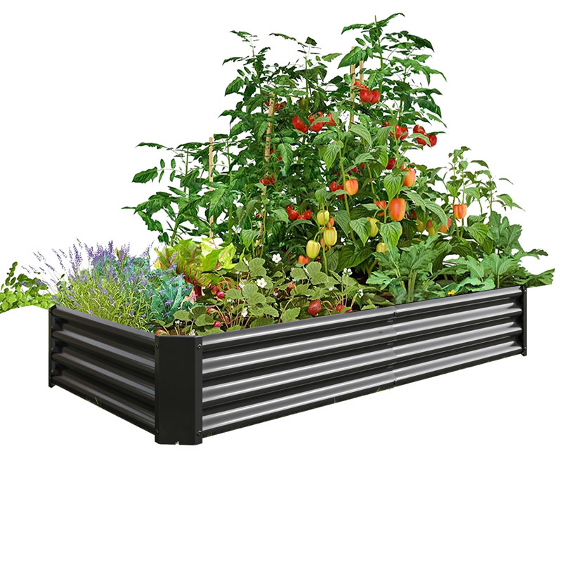 Lit de jardin surélevé Nekeda, Noir, H 11,76 po x l 91,2 po x P 44,4 po