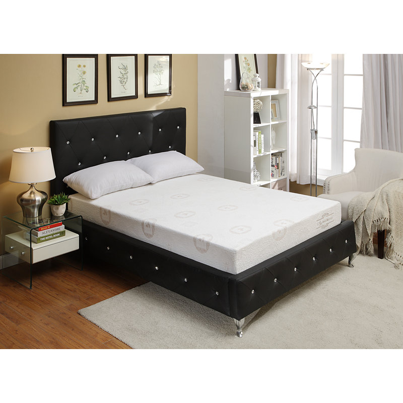 Lit plateforme tapissier Aime, Grand, Noir