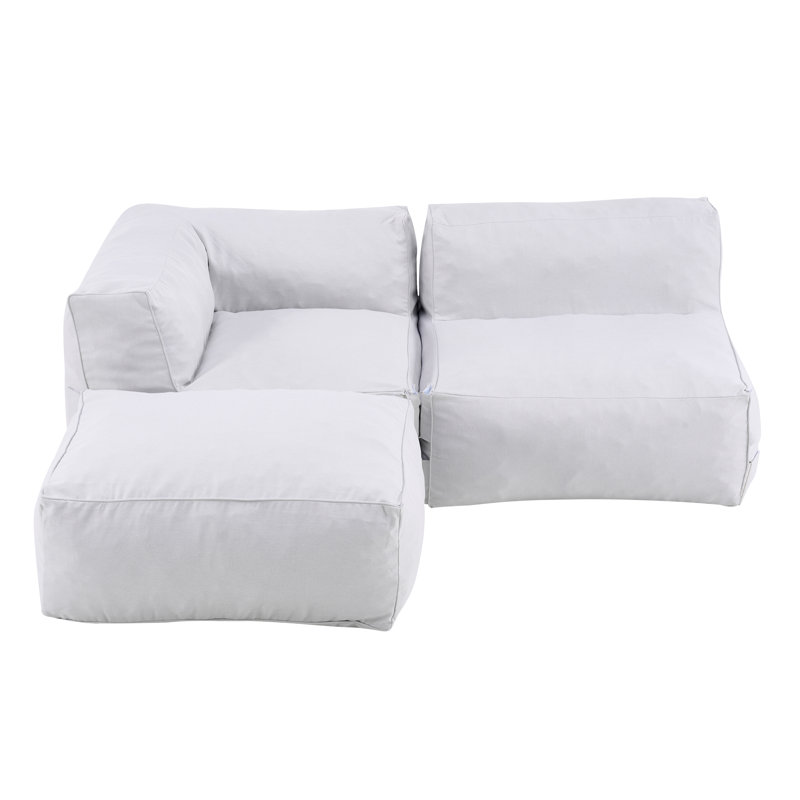 Canapé modulaire d'extérieur Dael, Gris clair