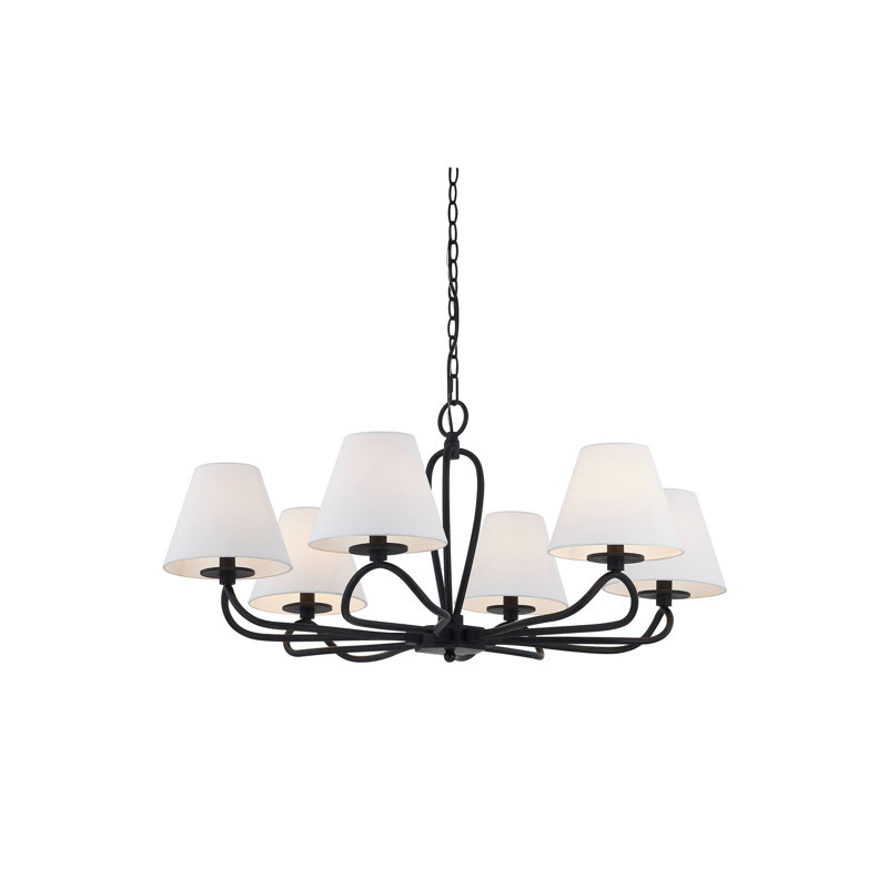 Lustre 6 lumières Adrian, noir