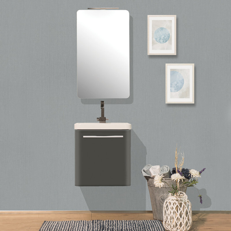 Damini 655mm Single Bathroom Vanity with Integrated Ceramic Basin, Black