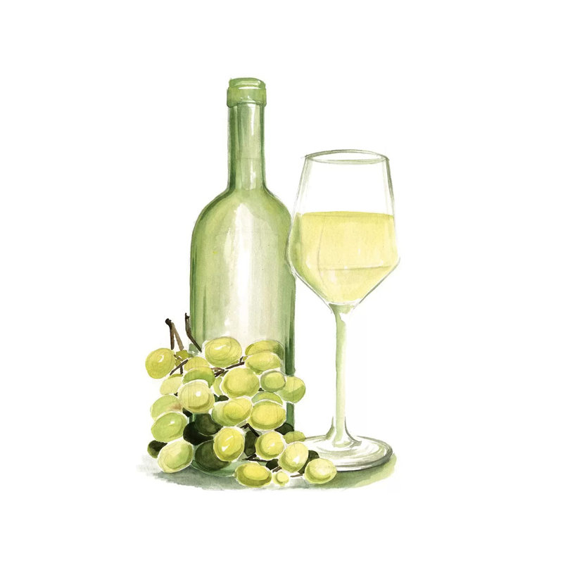 Wine Watercolor II by Jennifer Paxton Parker - Wrapped Canvas Gallery-Wrapped Canvas Giclée, 20.32 cm H x 30.48 cm W