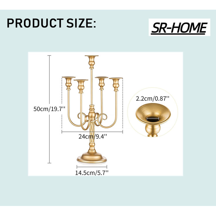 19.7'' H Metal Tabletop Candlestick