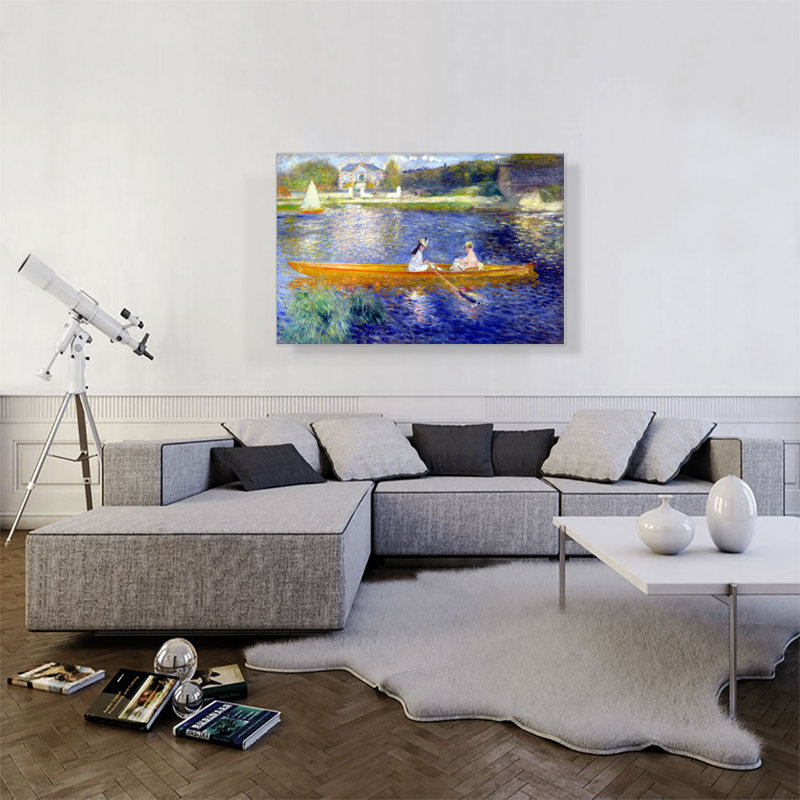 «The Skiff 1875» par Pierre-Auguste Renoir, reproduction d'art sur toile tendue, H 26 po x l 40 po x 1,5 po