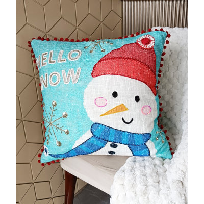 Vibhsa Hello Snow Christmas Pillow 20x20