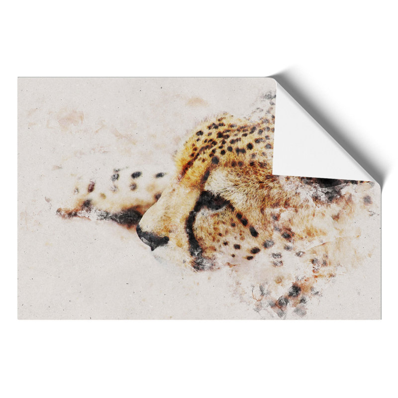 Cheetah Watercolour - Frameless Print, 59cm H x 84cm W x 0.1cm D