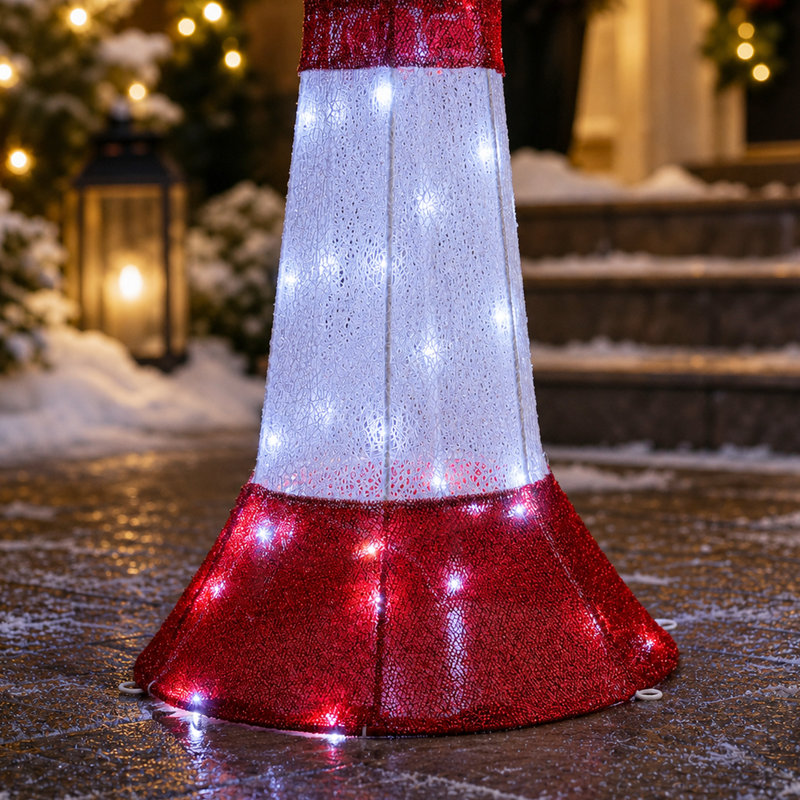  Lampadaire d'extérieur 60 po, Blanc/rouge