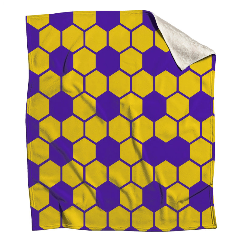 Couvertures jaunes à motif hexagonal, L 60 po x H 80 po
