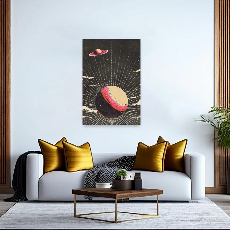 Art mural rétro rétro sur toile, 60" H x 40" W