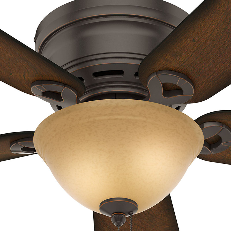 Conroy Onyx Bengal 42" Low Profile Ceiling Fan with Mahogany Blades and LED Light