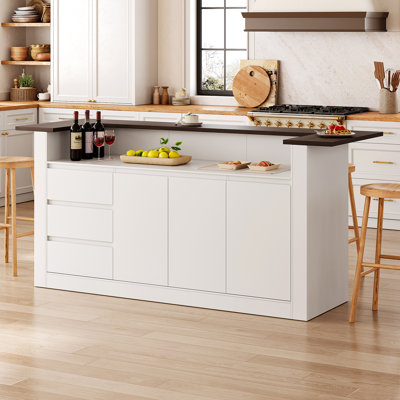 Mordern Kitchen Island With Trash Can Storage by Latitude Run
