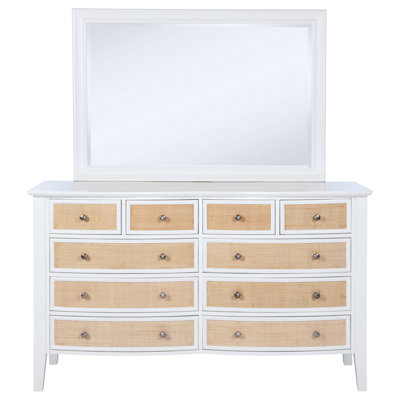 Aakas 10-drawer Dresser and Mirror White
