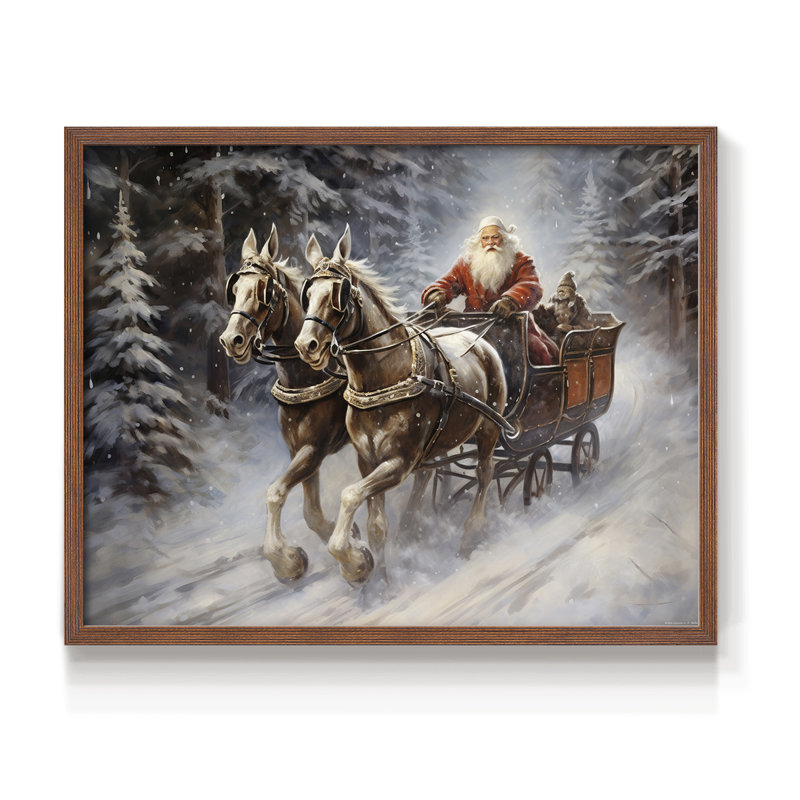 Art de Noël - CCLIX - Reproduction encadrée - Restickable, H 8 po x l 10 po, Noyer