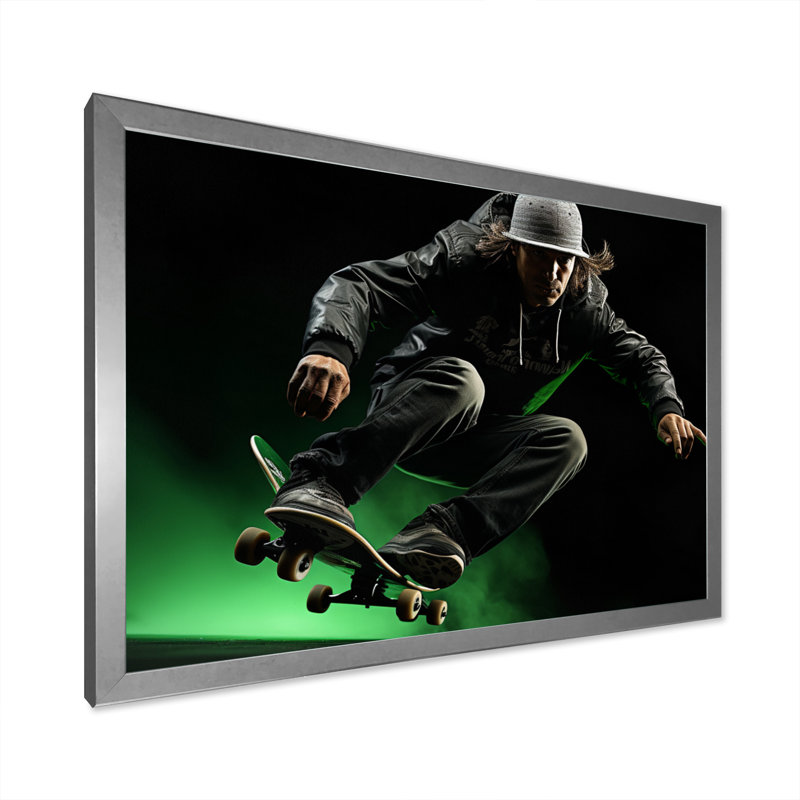 Skateboard Chronicles III - Imprimé, H 24 po x l 32 po x P 1 po, Cadre simple argenté