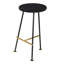 Tabouret de bar de comptoir sans dossier 24 po avec siège rond en bois de manguier Aronson | Pieds en fer noir | Repose-pieds doré