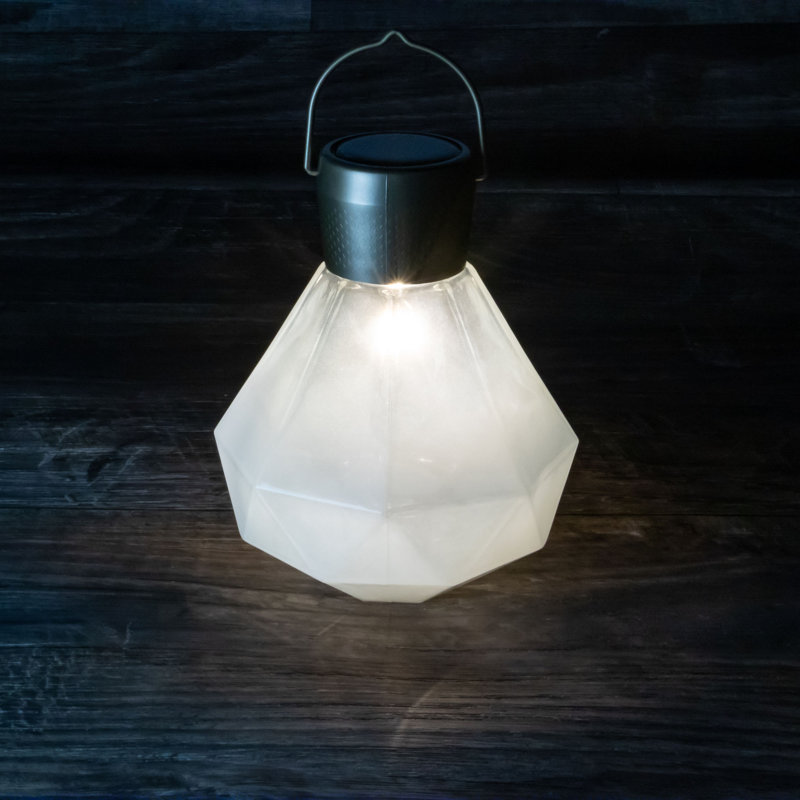 Solar Gem 7'' Smoke Glass Edison-Style LED Outdoor Lantern