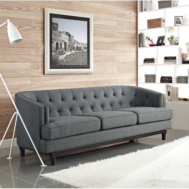 Modway Carson Carrington Nassjo Tufted Sofa, Gray