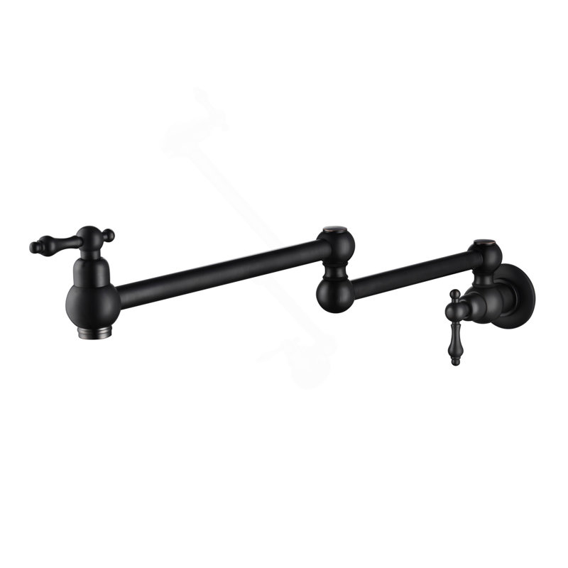 Robinet remplisseur de pot mural, Noir mat