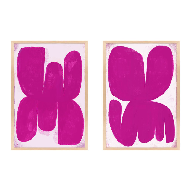 Calvon Butterfly. Ensemble de 2, art mural encadré par Studio, Érable, H 50 po x l 35 po x P 1,25 po