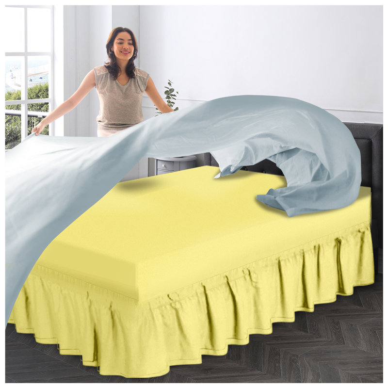 Premium Cotton Blend Plain Dyed Valance Sheet | Soft Durable and Breathable Luxury Bed Sheet for Ultimate Comfort, King (5')